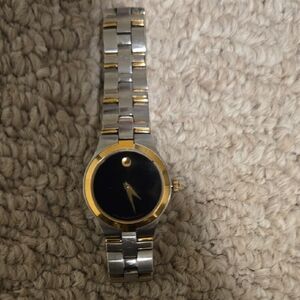 Movado Two-Tone Black Dial Wristwatch